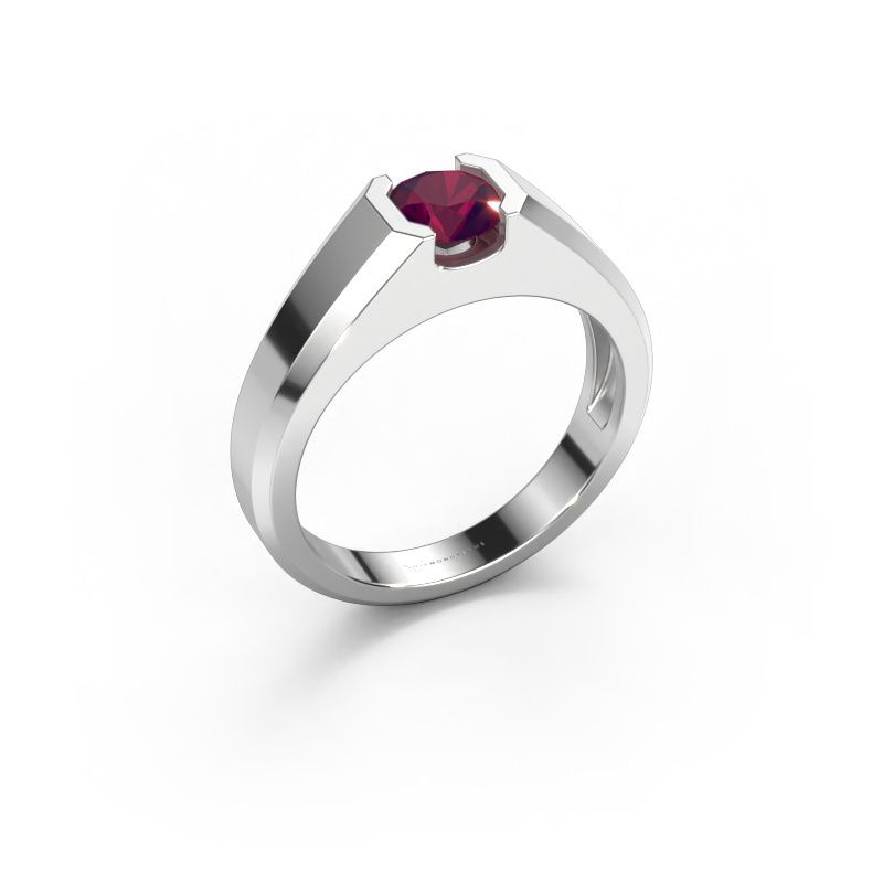 Heren ring Indigo 950 platina rhodoliet 6 mm