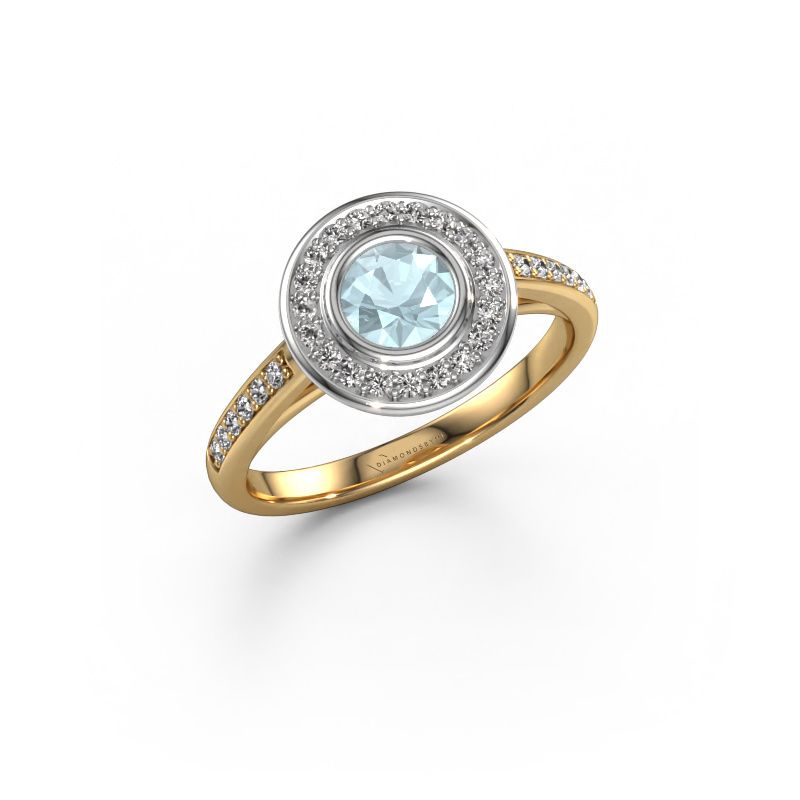 Engagement ring Noud 2 RND 585 gold aquamarine 5 mm