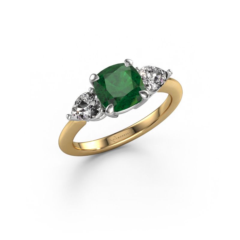 Verlovingsring Chanou CUS 585 goud smaragd 7 mm