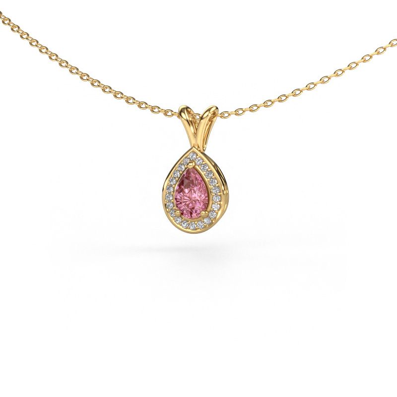 Pendant Ginger 585 gold pink lab grown diamond 7x5 mm