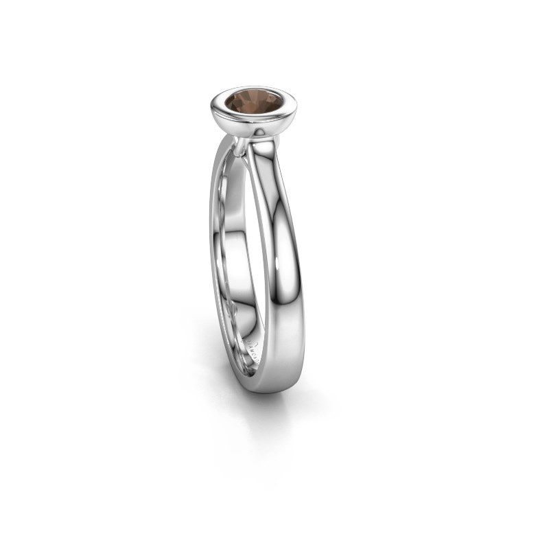 Afbeelding van Verlovings ring Kaylee 925 zilver rookkwarts 4 mm