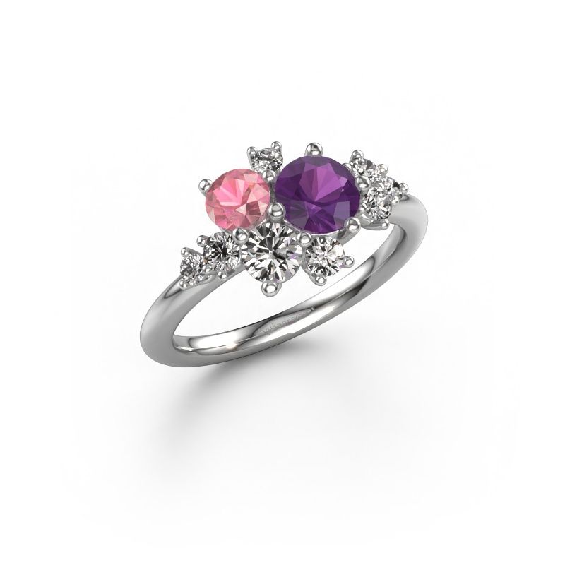 Bague Veronica 585 or blanc améthyste 5.4 mm