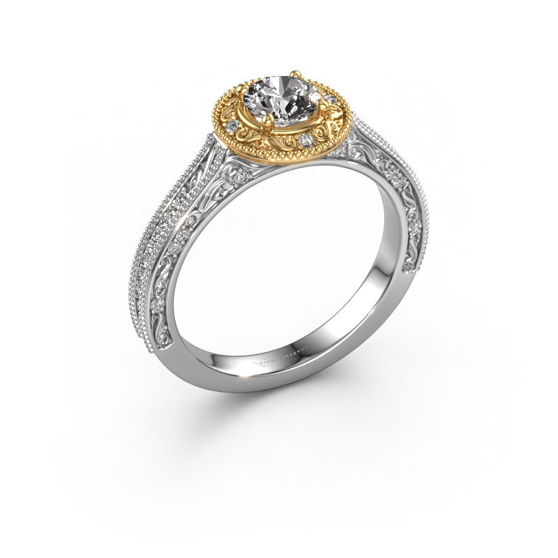 Verlovings ring Alice RND 585 witgoud zirkonia 5 mm