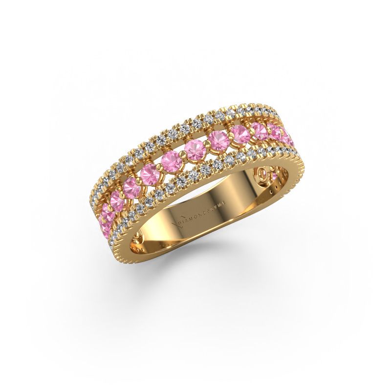 Ring Elizbeth 1 585 gold pink sapphire 2 mm