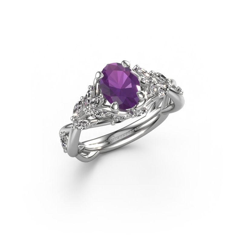 Verlobungsring Samantha OVL 585 Weißgold Amethyst 7,5x5,5 mm