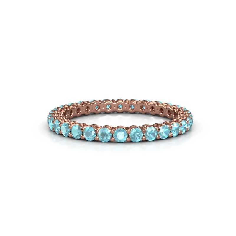 Image of Stackable ring Michelle full 2.0 585 rose gold blue topaz 2 mm
