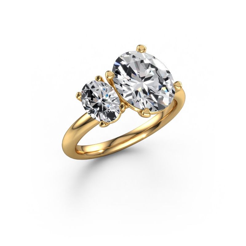 Engagement ring Toi et Moi OVL-OVL 585 gold diamond 3.40 crt
