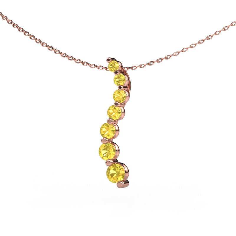 Pendant Celeste 2 585 rose gold yellow sapphire 2.2 mm