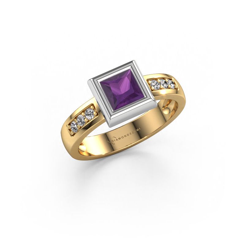 Ring Charlotte Square 585 gold amethyst 5 mm