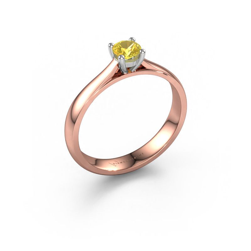 Verlobungsring Sam 585 Roségold Gelb Saphir 4.2 mm
