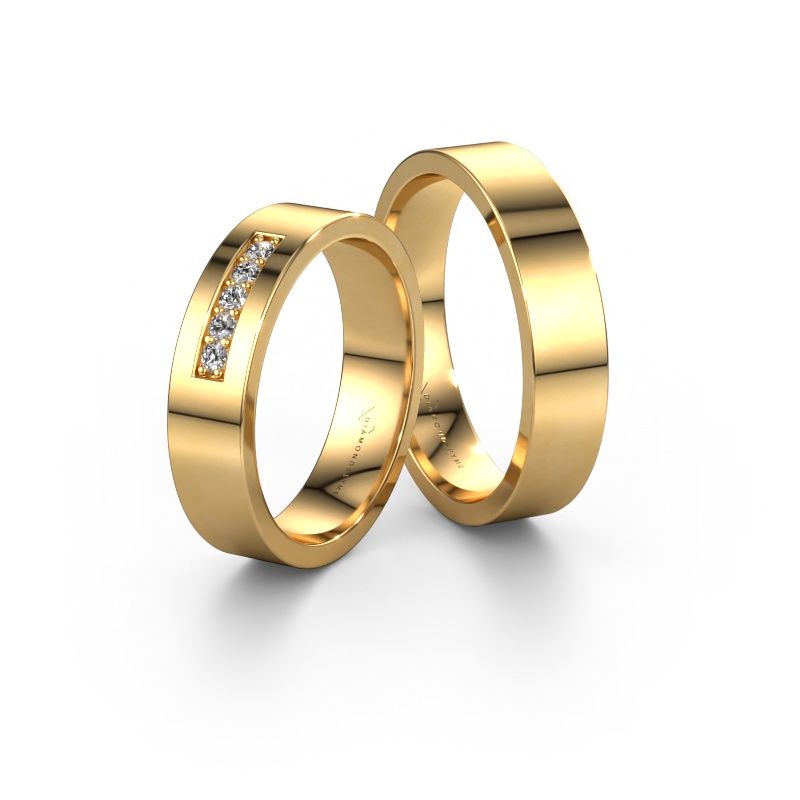 Eheringe set WH0111LM15AP ±5x2 mm 14 Karat Roségold Diamant 0.012 crt