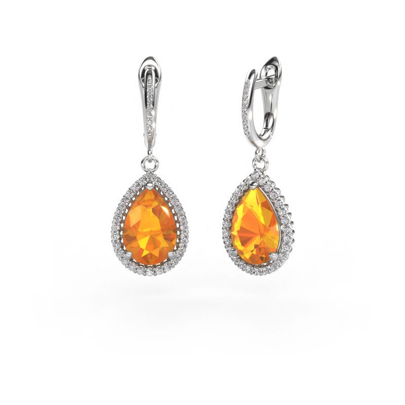 Pendants d'oreilles Tilly per 4 585 or blanc citrine 12x8 mm