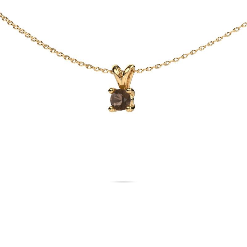 Pendant Sam RND 585 gold smokey quartz 5 mm
