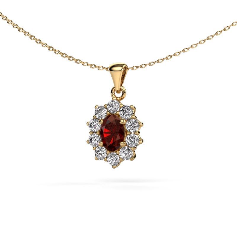 Anhänger Leesa 585 Gold Granat 7x5 mm