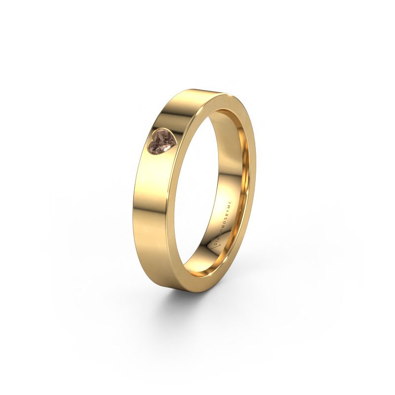Wedding ring WH0101L14BPHRT 585 gold brown diamond ±4x2 mm