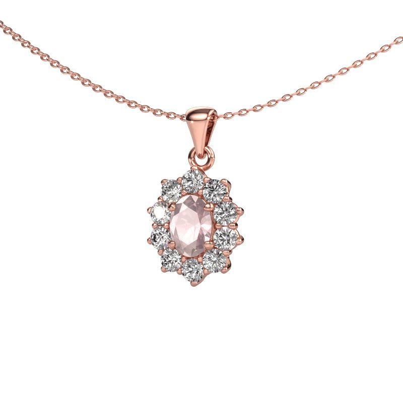 Pendant Leesa 585 rose gold morganite champagne 7x5 mm
