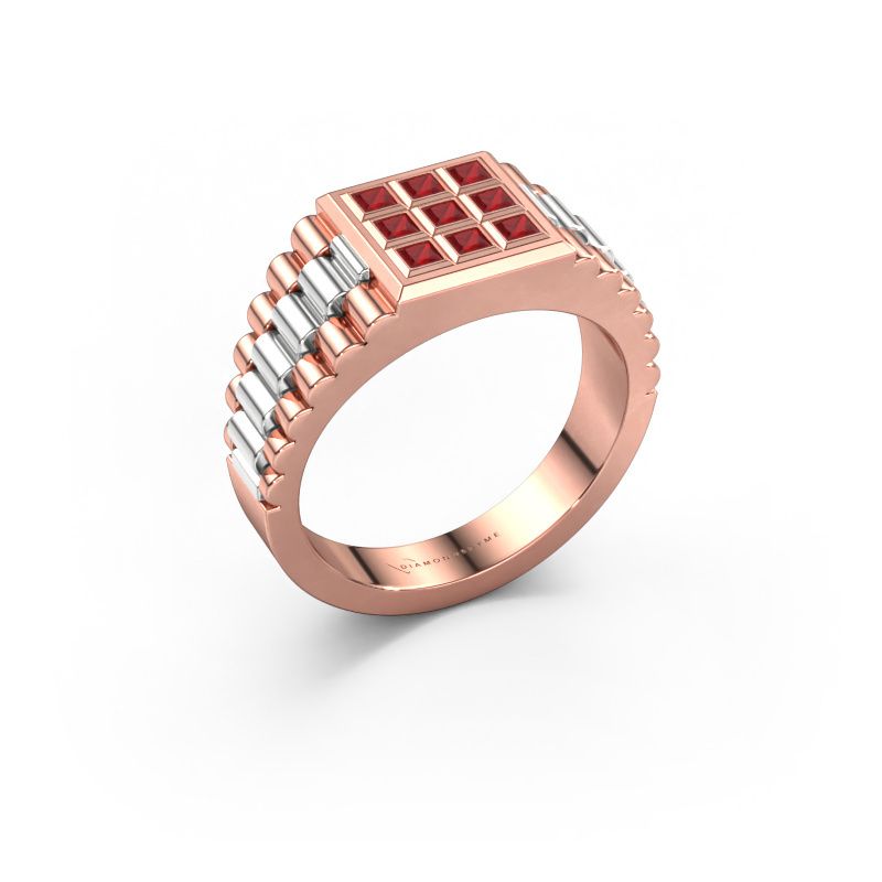 Herrenring Chavez 585 Roségold Rubin 2 mm