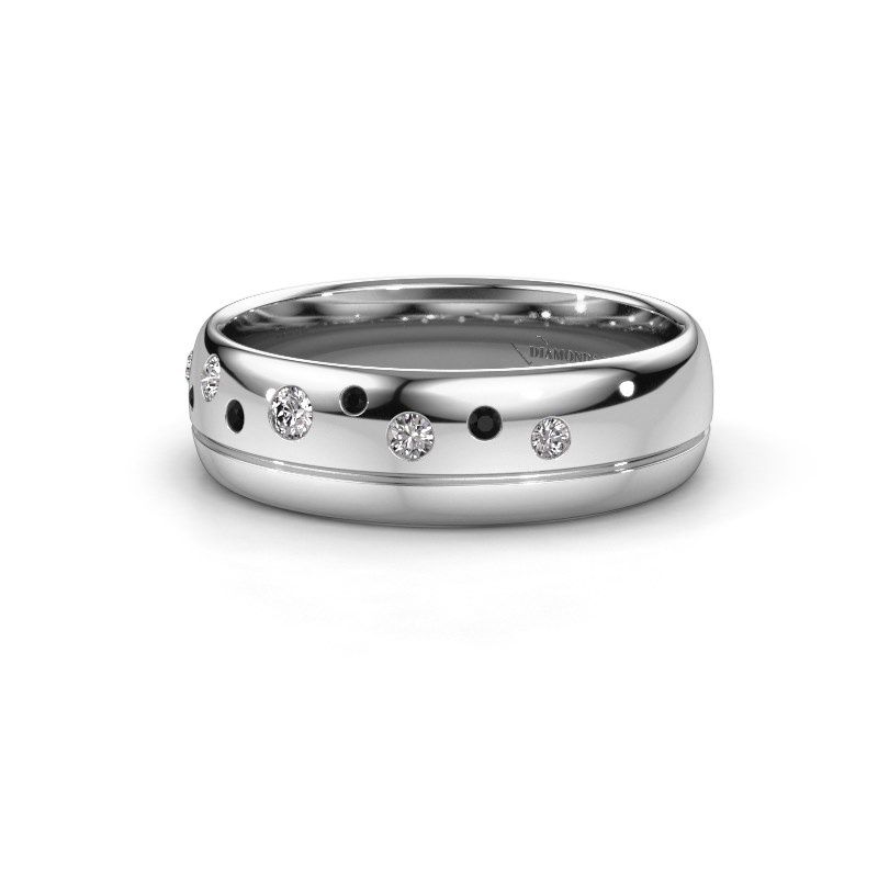 Image of Wedding ring WH0317L36AP<br/>950 platinum ±6x1.7 mm<br/>Black diamond