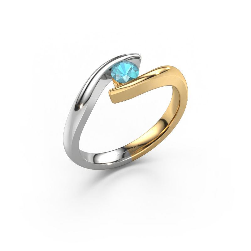 Engagement ring Alaina 585 gold blue topaz 4 mm