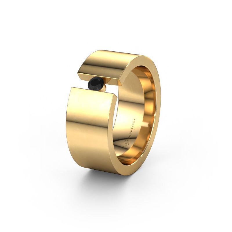Trouwring WH0146L18BP 585 goud zwarte diamant ±8x2 mm
