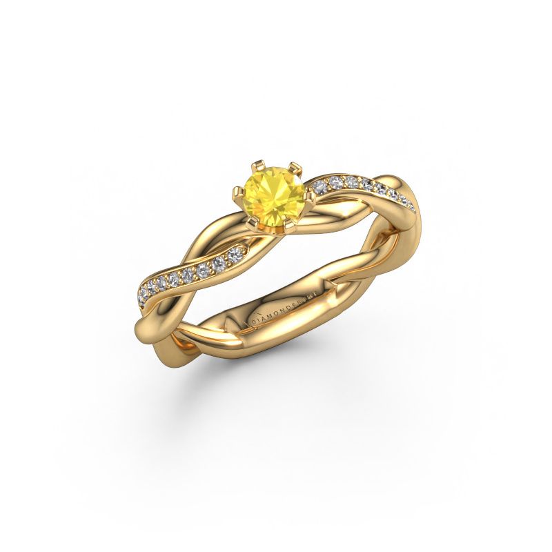 Engagement ring Page 585 gold yellow sapphire 5.4 mm