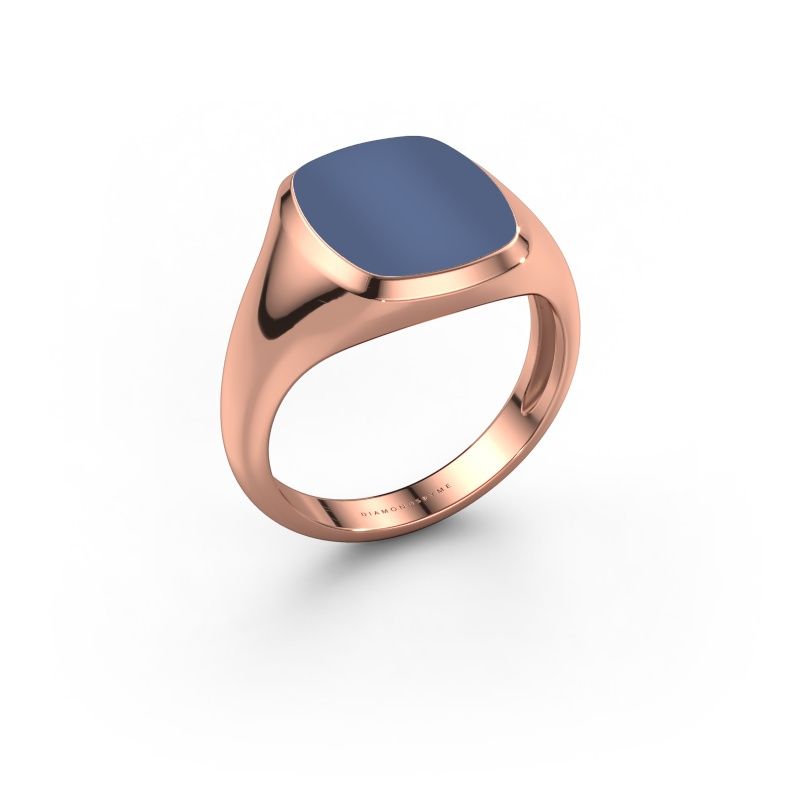 Siegelring Benjamin 2 Light 585 Roségold Blau Lagenstein 13x11 mm