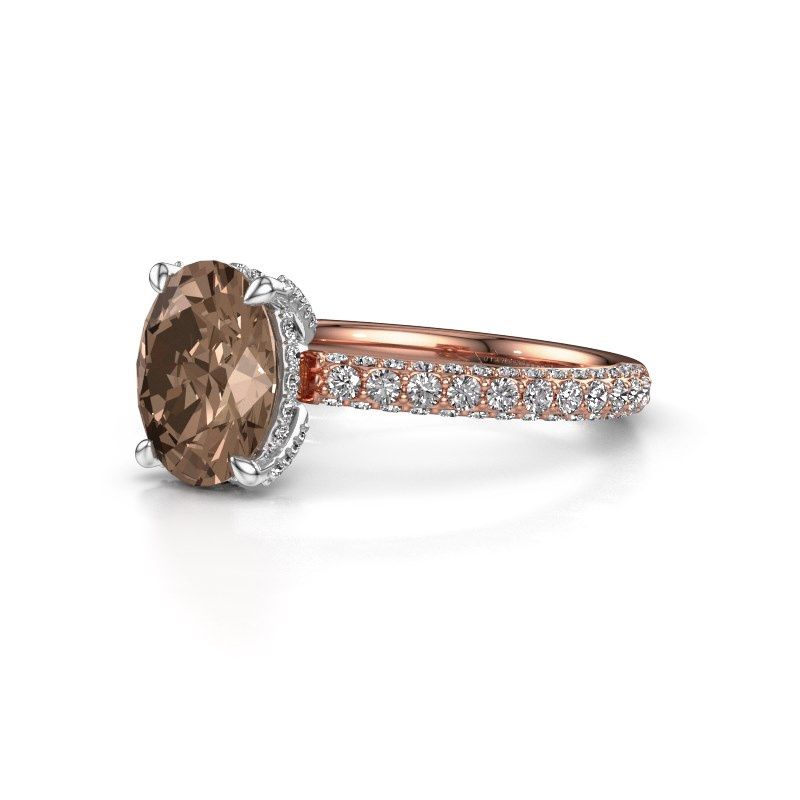 Image of Engagement ring saskia 2 ovl<br/>585 rose gold<br/>brown diamond 2.508 crt