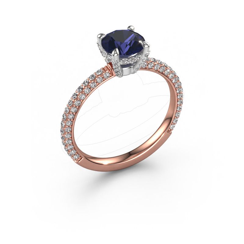Verlobungsring Saskia RND 2 585 Roségold Saphir 7 mm