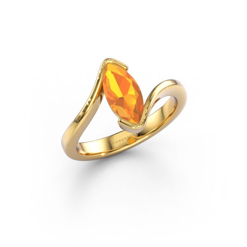 Engagement ring Eve 585 gold citrin 10x5 mm