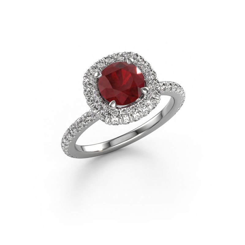 Verlobungsring Talitha RND 950 Platin Rubin 6.5 mm