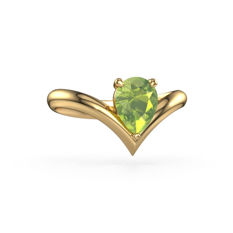 Engagement ring Maddy PER 585 gold peridot 8x6 mm