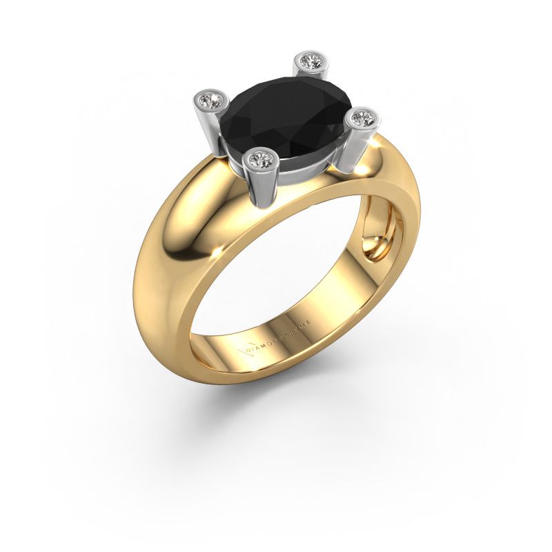 Ring Tamara OVL 585 goud zwarte diamant 2.16 crt
