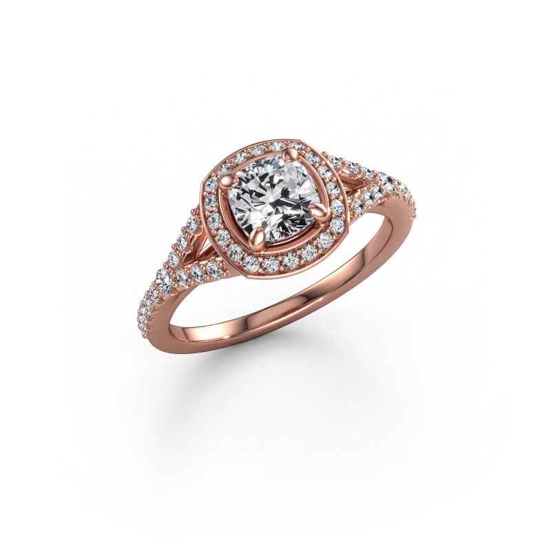 Bague de fiançailles Pamela CUS 585 or rose diamant synthétique 1.362 crt