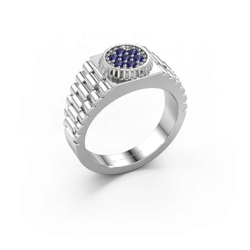 Men's ring Nout 585 white gold sapphire 2 mm