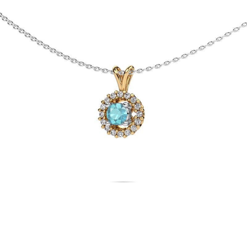 Pendant Tennille 585 gold blue topaz 4 mm