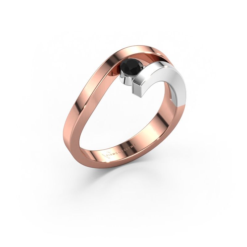 Ring Evalyn 1 585 rose gold black diamond 0.24 crt