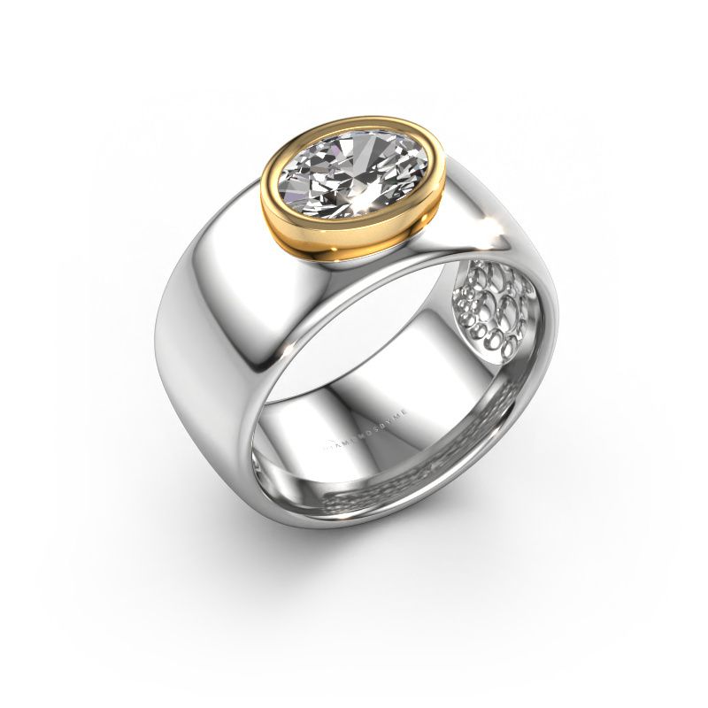 Ring Anouschka 585 white gold zirconia 8x6 mm