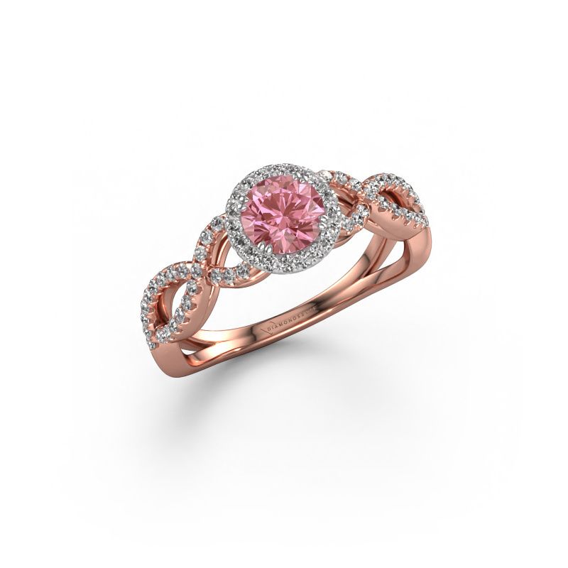Engagement ring Dionne rnd 585 rose gold pink lab grown diamond 5 mm