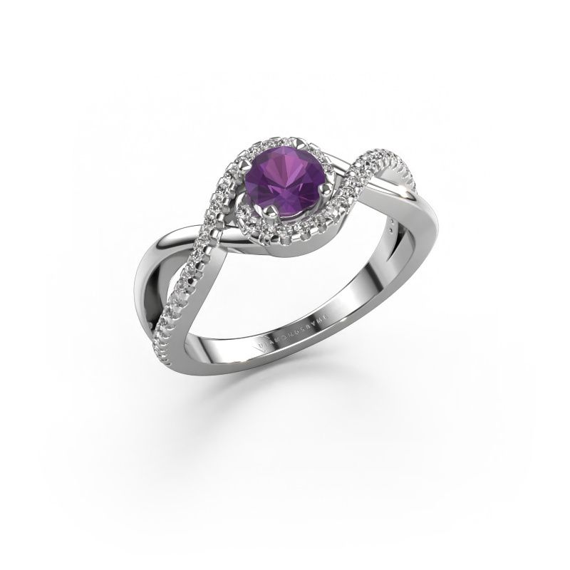 Verlobungsring Melody 585 Weißgold Amethyst 5 mm