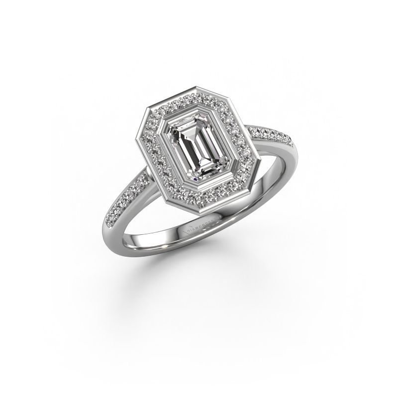 Bague de fiançailles Noud 2 EME 585 or blanc diamant 1.12 crt