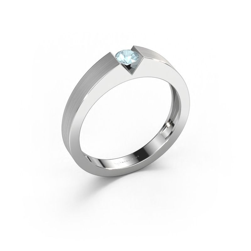 Verlobungsring Lizzy 1 950 Platin Aquamarin 3.7 mm