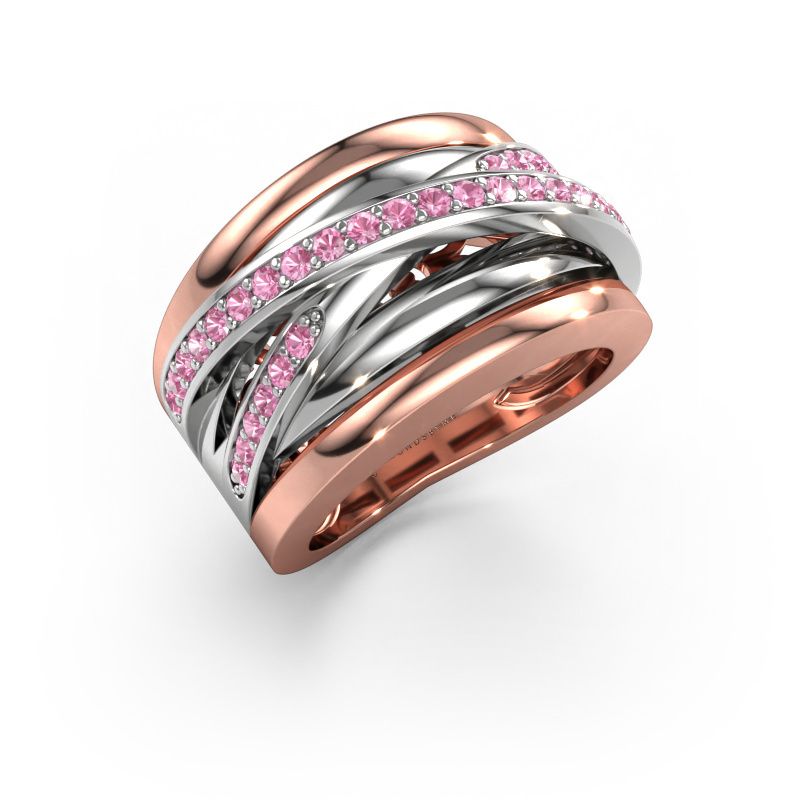 Bague Clair 3 585 or rose saphir rose 1.5 mm