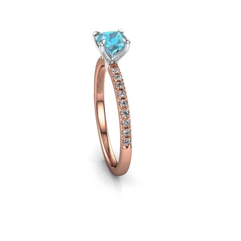 Image of Engagement Ring Crystal Cus 2<br/>585 rose gold<br/>Blue topaz 5 mm