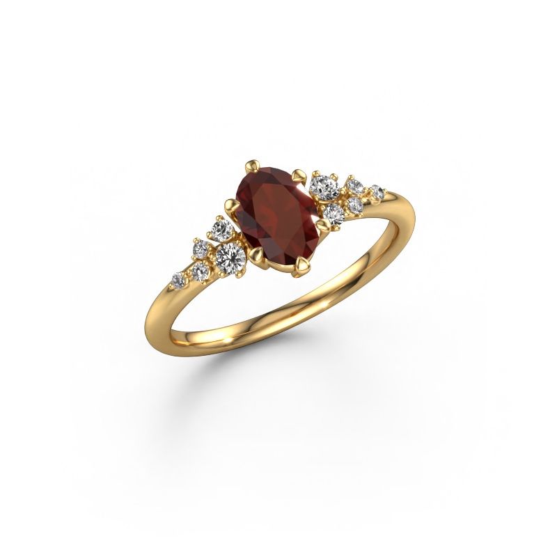 Ring Royce OVL 585 gold garnet 7x5 mm