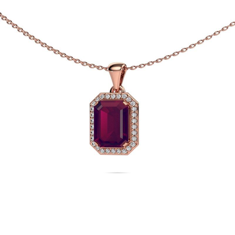 Hanger Dodie 585 rosé goud rhodoliet 8x6 mm