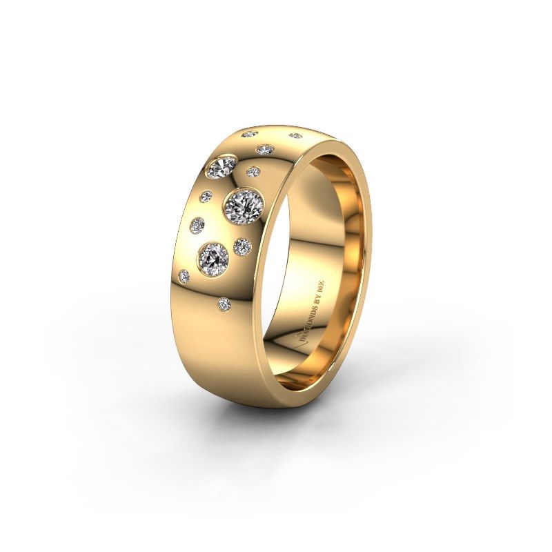 Afbeelding van Trouwring WH0141L26BP 585 goud zirkonia ±7x2 mm