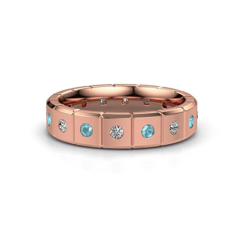 Image of Weddings ring WH2055L15DP<br/>585 rose gold ±5x2.4 mm<br/>Blue topaz