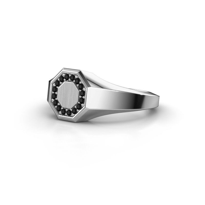 Image of Pinky ring floris octa 1<br/>585 white gold<br/>Black diamond 0.144 crt