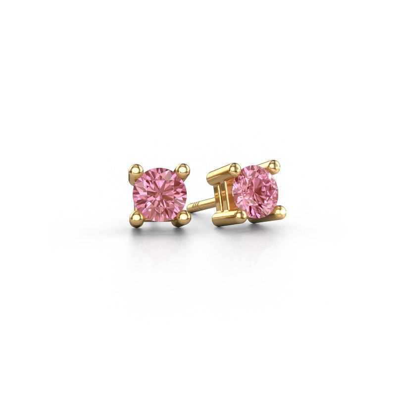 Stud earrings Eline 585 gold pink lab grown diamond 5 mm
