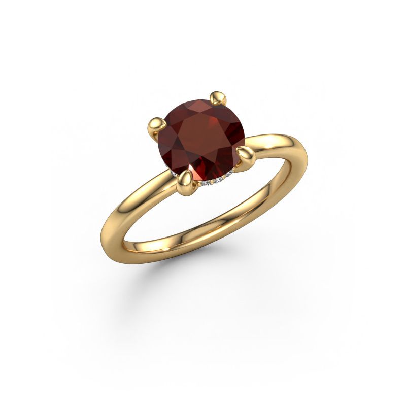 Verlovingsring Simone RND 2 585 goud granaat 7.3 mm